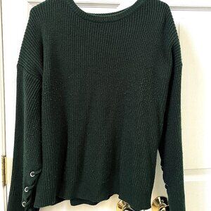 LADIES SIZE XL JEALOUSE TOMATO LONG SLEEVE RIBBED LACED ACCENT CREW NECK SWEATER